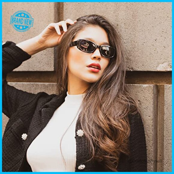 Retro Rectangle Sunglasses Y2K Trendy Aesthetic Narrow Frame Party Glasses main image 4